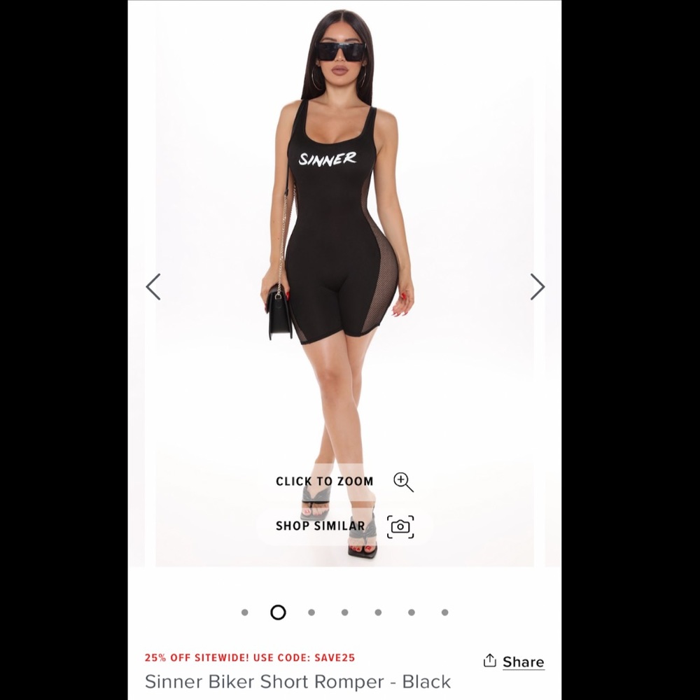 FASHION NOVA XSMALL "SINNER BIKER SHORT ROMPER"